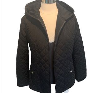 Women’s Quilted black jacket coat Croft & Barrow M